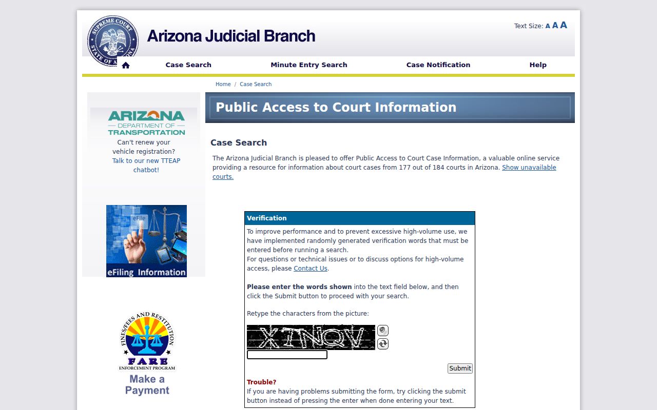 Yuma residents directory Arizona court lookup