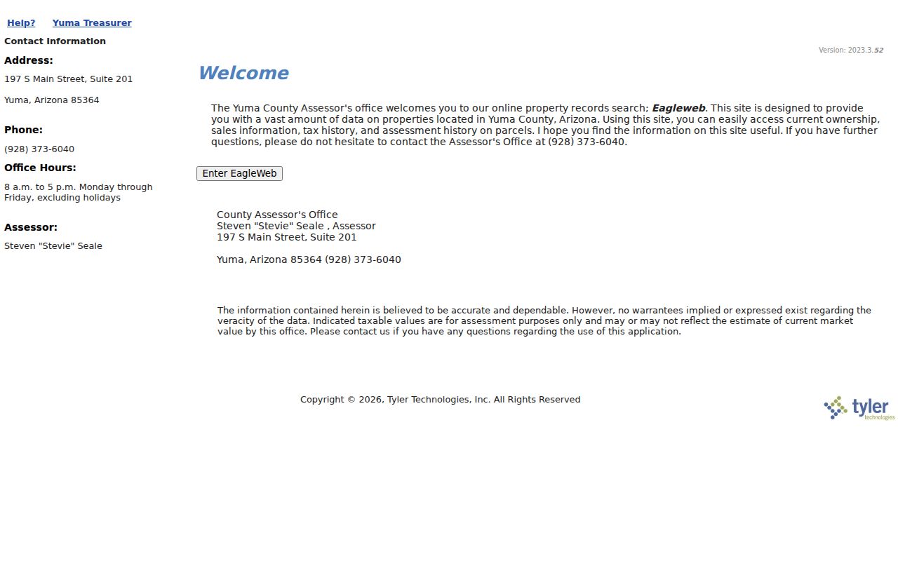 Yuma residents directory EagleWeb property lookup