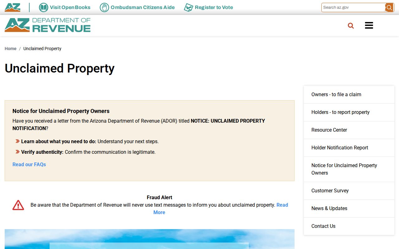 Yuma resident lookup using Arizona unclaimed property records