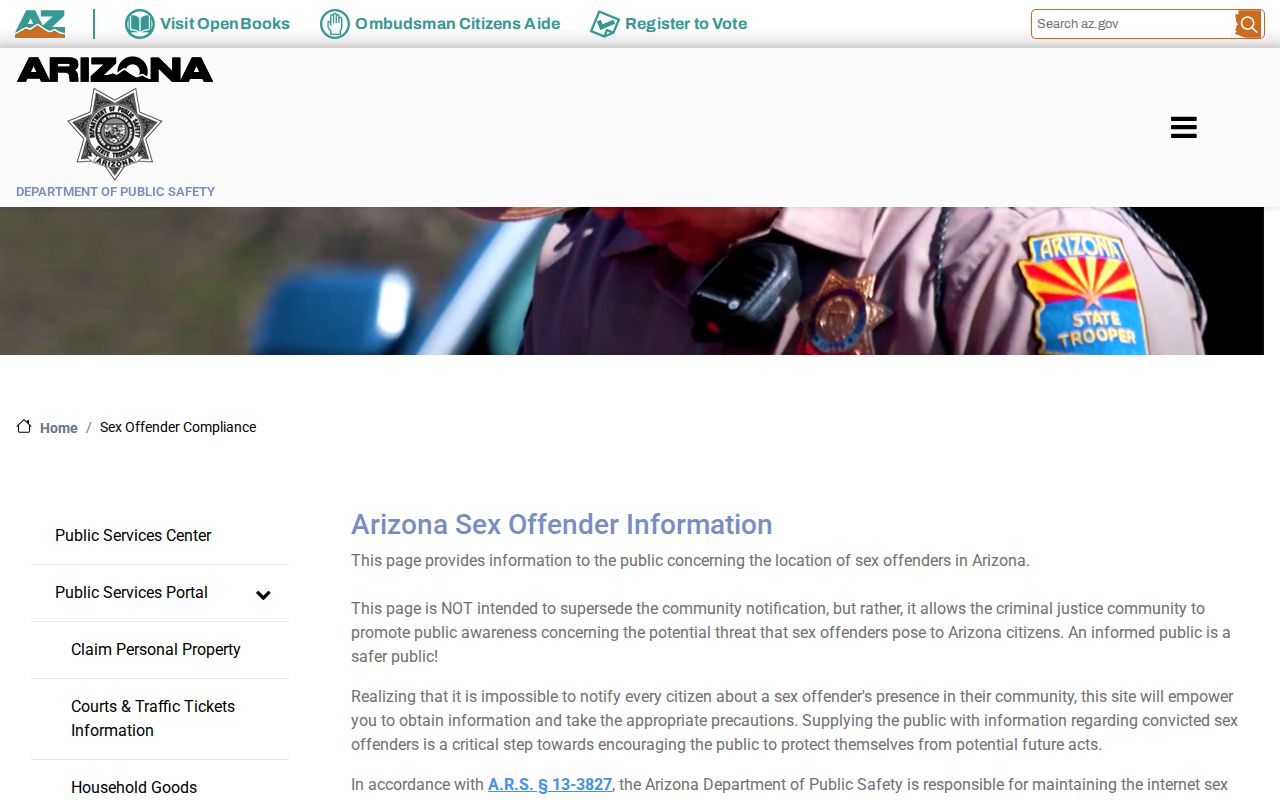 Yuma resident lookup using Arizona public offender information