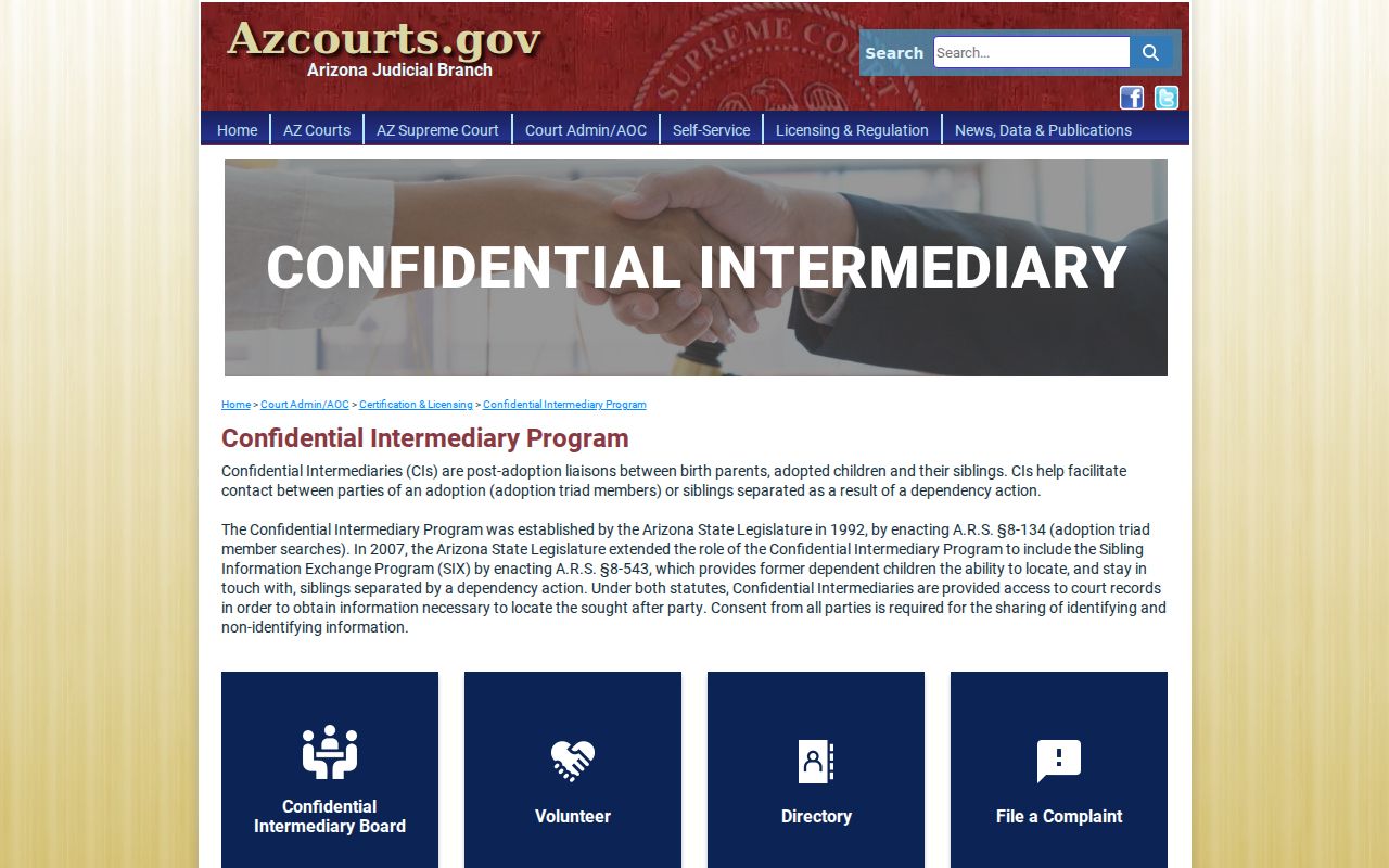 Yuma resident lookup through Arizona confidential intermediary services