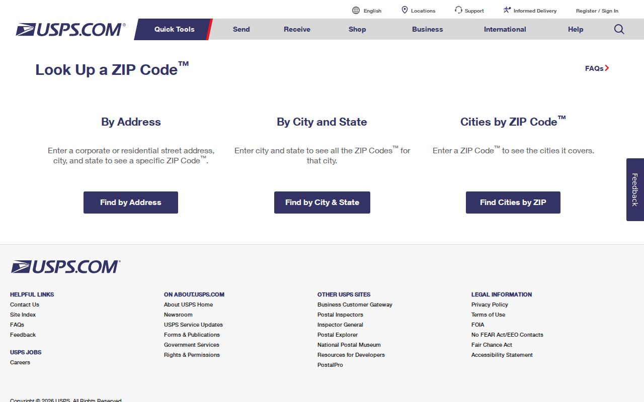 Yuma ZIP code directory search using the official USPS lookup